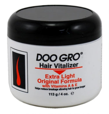 Doo Gro Hair Vitalizer jar with black lid on a white background